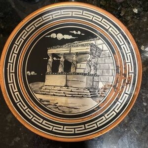 Greek plate painted 8”